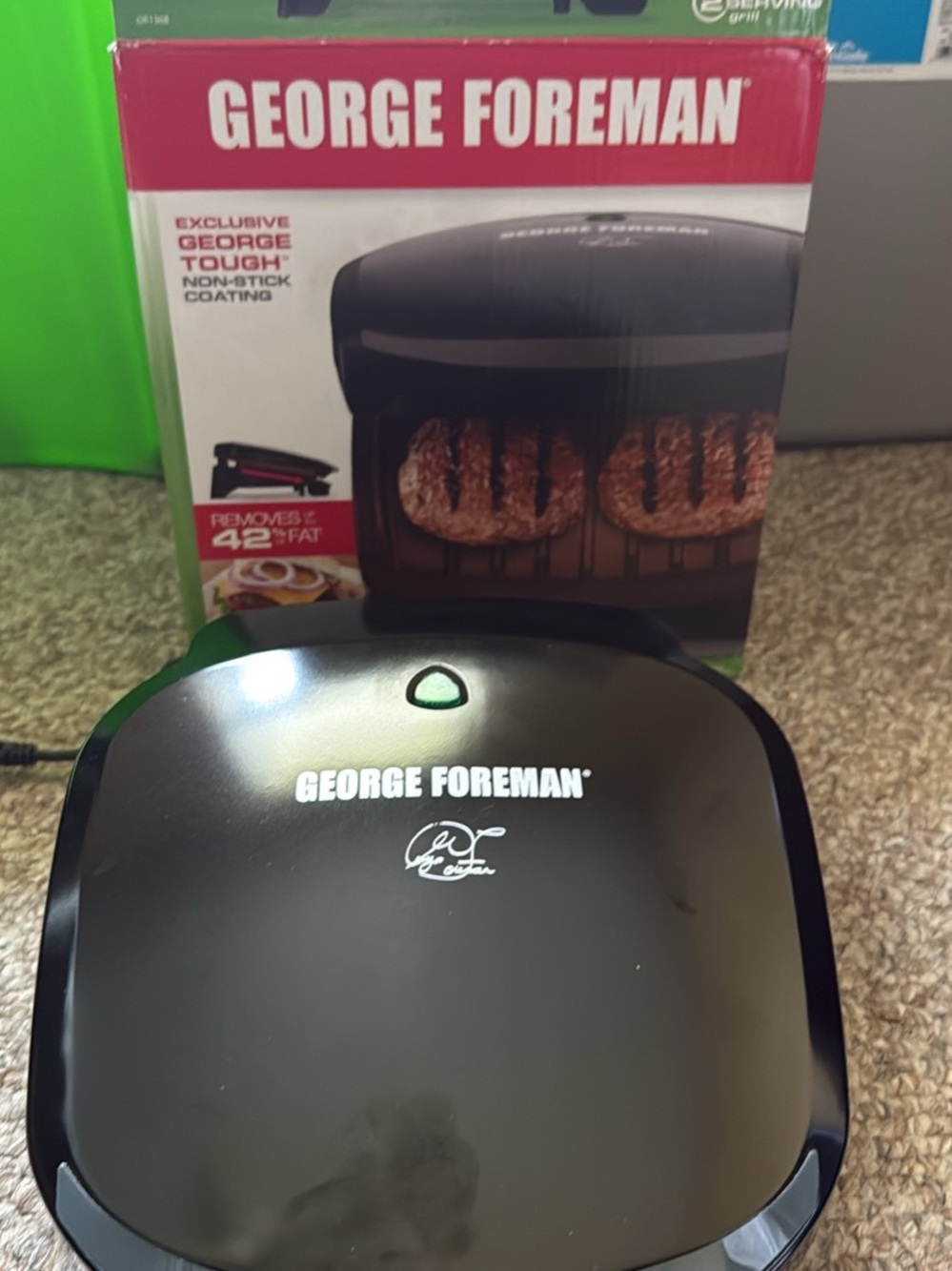 George Foreman Black Electric Grill - Nonstick Indoor Grill